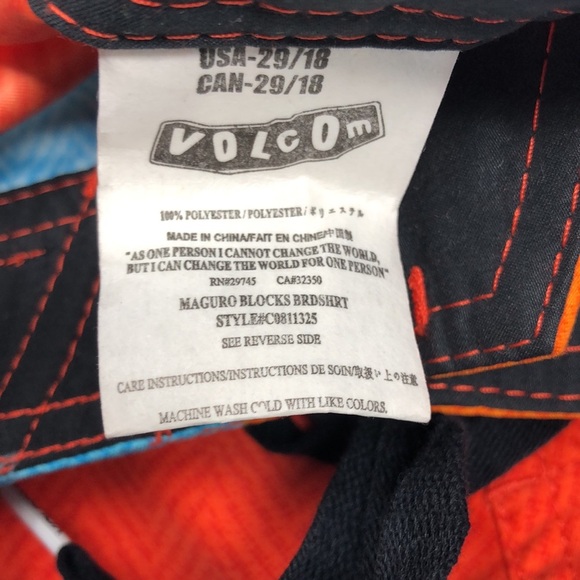 NEW VOLCOM Board Shorts Maguro Blocks Pure FUNction Big Boys Beach Pool 29/18 - Picture 10 of 16